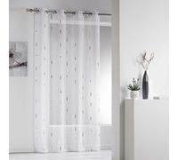 Rideau Voilage à Œillets Chenilla 140x280cm Gris