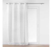 Douceur d'Intérieur - Panneau voilage à œillets 140 x 280 cm blanc, maille Fanny