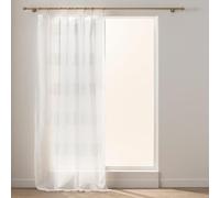 Douceur d'Intérieur – Rideau voilage Dalton – Œillets en bois – 140x240 cm Blanc