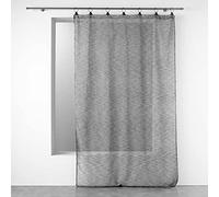 Douceur d'Intérieur – Voilage Linka à anneaux, voile tissé 140 x 240 cm Anthracite
