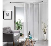 Douceur d'Intérieur, Voilage avec Anneaux (140 x 240 cm) Milza Blanc, Voile Tissé