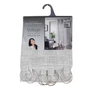 Douceur d'Intérieur, Voilage avec Anneaux (140 x 240 cm) Milza Gris, Voile Tissé
