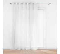 Douceur d'Intérieur, Voilage XXL à Oeillets Grande Largeur (240 x 240 cm) Lissea Blanc, Voile Sablé