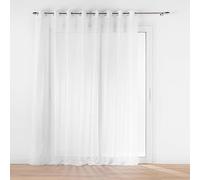 Douceur d'Intérieur, Voilage XXL à Oeillets Grande Largeur (300 x 240 cm) Lissea Blanc, Voile Sablé