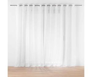 Douceur d'Intérieur, Voilage XXL à Oeillets Grande Largeur (400 x 240 cm) Lissea Blanc, Voile Sablé