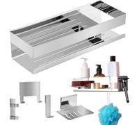 Douche 5 en 1 en acier inoxydable avec pomme de douche, porte-savon et porte-rasoir