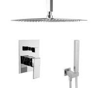 Douche à effet pluie encastrée PaulGurkes avec bras de plafond carré en acier inoxydable 30 cm