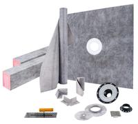 Douche à encastrer, dimensions 1219x1219 mm, bonde en ABS, grille en acier inoxydable de 10 cm, avec 2 bords