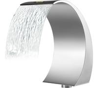 Douche à flot Piscine Cascade Douche à flot Piscine Acier inoxydable Piscine Fontaine de jardin Décoration Fontaine Constante 30 x 60 x 45 cm