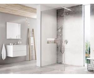 Douche à l'italienne RAVAK Walk-In 70 cm, cadre chromé, décoration de verre chromée, vitre transparente, modèle GW9W10C0SZ1
