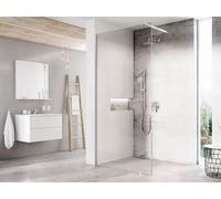 Douche à l'italienne RAVAK Walk-In 90 cm, cadre chromé, décoration de verre transparente, modèle GW9W70C0SZ1