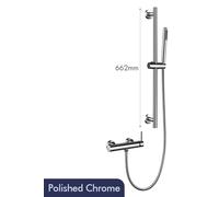 Douche avec pommeau de douche - Modèle 4001 - Barre de support réglable - Mitigeur à un levier - Robinet en céramique - Acier inoxydable 304 - Finition chromée brossée