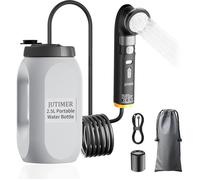 Douche Camping Portable Rechargeable 2,5L-2 Têtes, 2 Modes Étanche - Rafraîchit Canicule - Bidet Voyage Randonnée Vacances