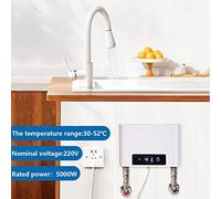 Douche chauffante électronique continue, 220 V Chauffe-eau électrique, sélection de la température 30-52 ° C Kit de douche de salle de bain, lave-mains, cuisine, B