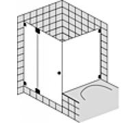 Douche d'angle SPRINZ Omega sur mesure avec porte battante ou porte avec paroi latérale affleurante et paroi latérale raccourcie, dimensions jusqu'à : 900x900x2000mm, O12.9CH, Cabines de douche: Pièce