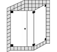 Douche d'angle SPRINZ Omega sur mesure avec porte battante ou porte avec paroi latérale avec paroi latérale, dimensions jusqu'à : 1000x1000x2000mm, O17.0CH, Cabines de douche: Pièces de montage : Chro