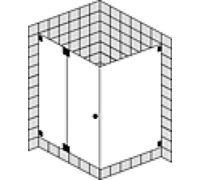 Douche d'angle SPRINZ Omega sur mesure avec porte battante ou porte et panneau latéral affleurant, y compris panneau latéral fixe, dimensions jusqu'à : 900x900x2000mm, O11.9CH, Cabines de douche: Pièc