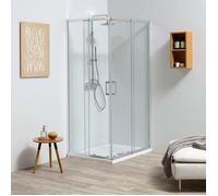 DOUCHE D'ANGLE SUR MESURE AVEC PAROIS EXTENSIBLES DE 80 À 90 CM | LEO