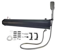 Douche de camping à monter sur le toit de la voiture - Réservoir d'eau de 30 l - Corps en PVC - Robinet rapide en laiton - Tuyau de douche de 1,5 m - Pomme de douche en ABS - Sans pompe à pression - N