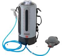 Douche de camping portable, capacité 12L, pompe à pression manuelle, bleu