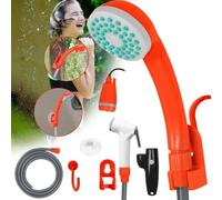 Douche de camping portable - Douche à eau de seau - Installation autonome - En acier inoxydable - Idéale pour le camping, la randonnée, l'hygiène des animaux de compagnie et le lavage de voitures