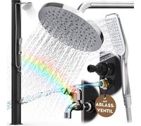 Douche de jardin 35 litres Douche solaire avec douchette à main 20cm Douche de pluie jardin douche extérieure solaire douche à pied noir vis vidange