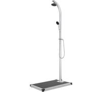 Douche de jardin avec plaque de base grise, colonne de douche, douche extérieure, douche pour piscine, douche de jardin, douche à pluie, douche de camping, douche pour terrasse, idéale pour les activi