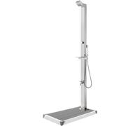 Douche de jardin avec plaque de base grise, colonne de douche, douche pour piscine, douche extérieure, douche de jardin, douche à pluie, douche pour terrasse, douche pour camping, idéale pour les acti