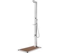 Douche de jardin avec plaque de base marron, colonne de douche, douche pour piscine, douche extérieure, douche de jardin, douche à pluie, douche de camping, douche pour terrasse, idéale pour le campin