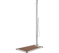 Douche de jardin avec plaque de base marron, colonne de douche, douche pour piscine, douche extérieure, douche de jardin, douche à pluie, douche de camping, douche pour terrasse, idéale pour les activ