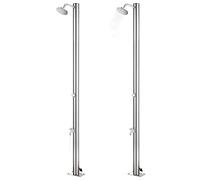 Douche de jardin en acier inoxydable 215 cm avec robinet de lavage des pieds et douche de tête, résistante aux intempéries pour piscine de jardin, piscine, jacuzzi, piscine hors sol, design moderne