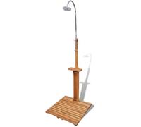 Douche de jardin en bois - VIDAXL - Dimensions : 75 x 75 x 221 cm - Résistante aux intempéries et durable