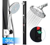 Douche de jardin solaire Izrielar 35 L avec couvercle et douchette – Douche d'extérieur confortable
