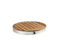 Douche de jardin - Sumatra Breeze - Douche jaillissante - Portable - Douche de sol - Antidérapant - Alu et tek - Circulaire - Blanc
