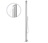 vidaXL Douche de jardin 220 cm Acier inoxydable Tête de douche cascade et douchette