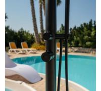 Douche de piscine en acier inoxydable 316L, finition noire mate, avec pommeau de douche à main