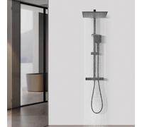 Douche de plafond à encastrer, thermostatique - 30x30 cm, pommeau de douche - Design moderne