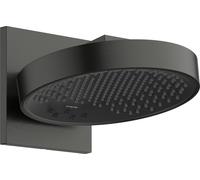 Douche de plafond Rainfinity de Hansgrohe, modèle 250 3jet EcoSmart, avec raccord mural, finition noir brossé