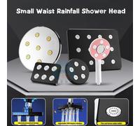 Douche de pluie haute pression 360 ° Pommeau de douche à effet de pluie, pulvérisation supérieure rotative, débit d'eau magique, pour canalisation d'alimentation en eau basse pression L-Square Black