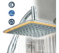 Douche de tête carrée et plate - Rotative à 360° - Bras de rallonge mural - Installation facile - Expérience de spa