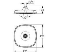 Douche de tête en métal monojet avec rotule GRANDERA 210 - GROHE - 27974000 G