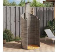 Douche d'extérieur en résine tressée - vidaXL - Gris - 100x100x241,5 cm - Bois d'acacia - Résine tressée