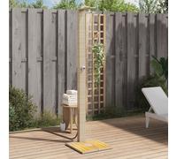 Douche d'Extérieur Meuble Jardin Piscine Noir Résine Tressée Bois Acacia vidaXL