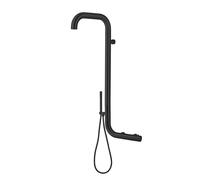 Douche d'extérieur Sined Arborea, en acier inoxydable 316L, avec raccordement pour eau chaude et froide, de couleur noire