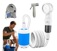 Douche Electrique Portable, Kit Douche Camping, Douche Portable Pompe De Douche éLectrique Rechargeable Avec TêTe De Douche Vanne D'ArrêT Et Batterie 4000mah IntéGréE Pour ExtéRieure,Camping (B)