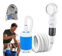 Douche Electrique Portable, Kit Douche Camping, Douche Portable Pompe De Douche éLectrique Rechargeable Avec TêTe De Douche Vanne D'ArrêT Et Batterie 4000mah IntéGréE Pour ExtéRieure,Camping (A)