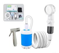Douche électrique portable pour camping en plein air, eau alimentée par batterie rechargeable avec 4 000 mAh, 3 modes amplificateur basse pression, bain extérieur étanche (B)