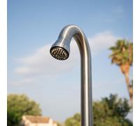 Douche en acier inoxydable Sined Stintino, modèle 316L, avec pomme de douche orientable, robinet de lavage des pieds et douchette manuelle en inox