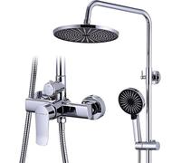 Douche et robinetterie - Système de douche à effet pluie - Rénovation de salle de bain - Mitigeur à un levier - 73 x 39 x 13 cm - Chrome