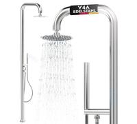 Douche extérieure 316 V4A acier inoxydable Douche de jardin Raccord chaud/froid Douchette à main Douche d'eau chaude Jardin Douche d'eau froide Sauna